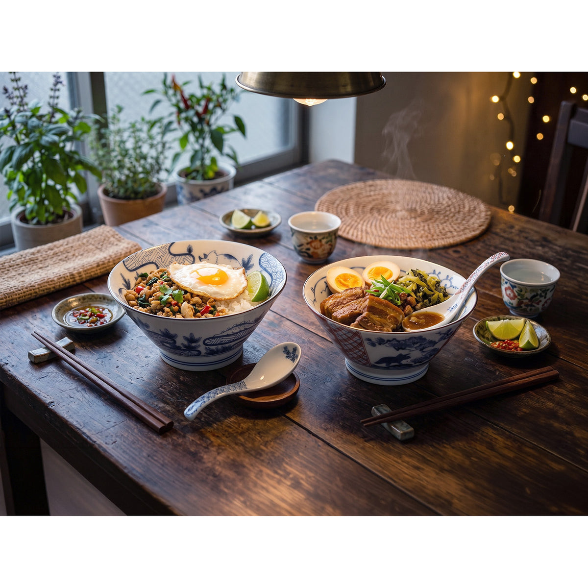 Edokko kyoryu Ramen Bowl & Spoon Set - 2 of each
