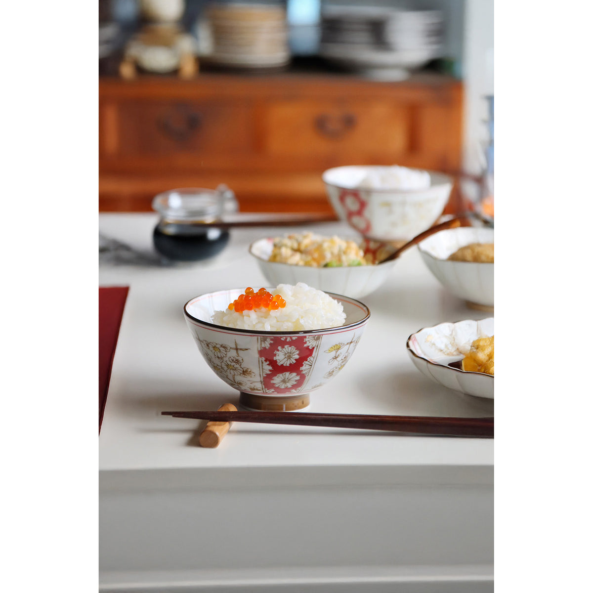Japonica Kikka Kotobuki set - Medium Plate & Rice bowl - 2 of each
