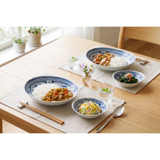 Edokko Kyoryu Oval Deep Plate & Small Bowl - 2 of each