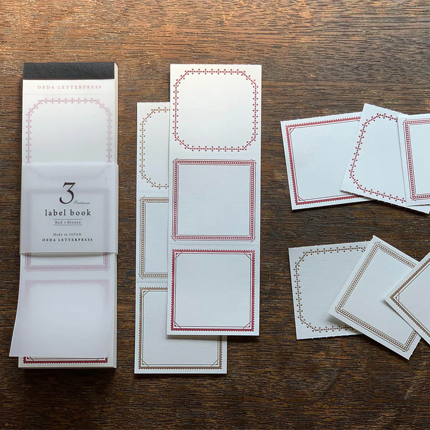 [3 Pattern] Label Book - Red & Bronze / Blue & Black