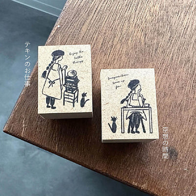 Letterpress Stamp - "Fantasy Time Girl" by Tekin