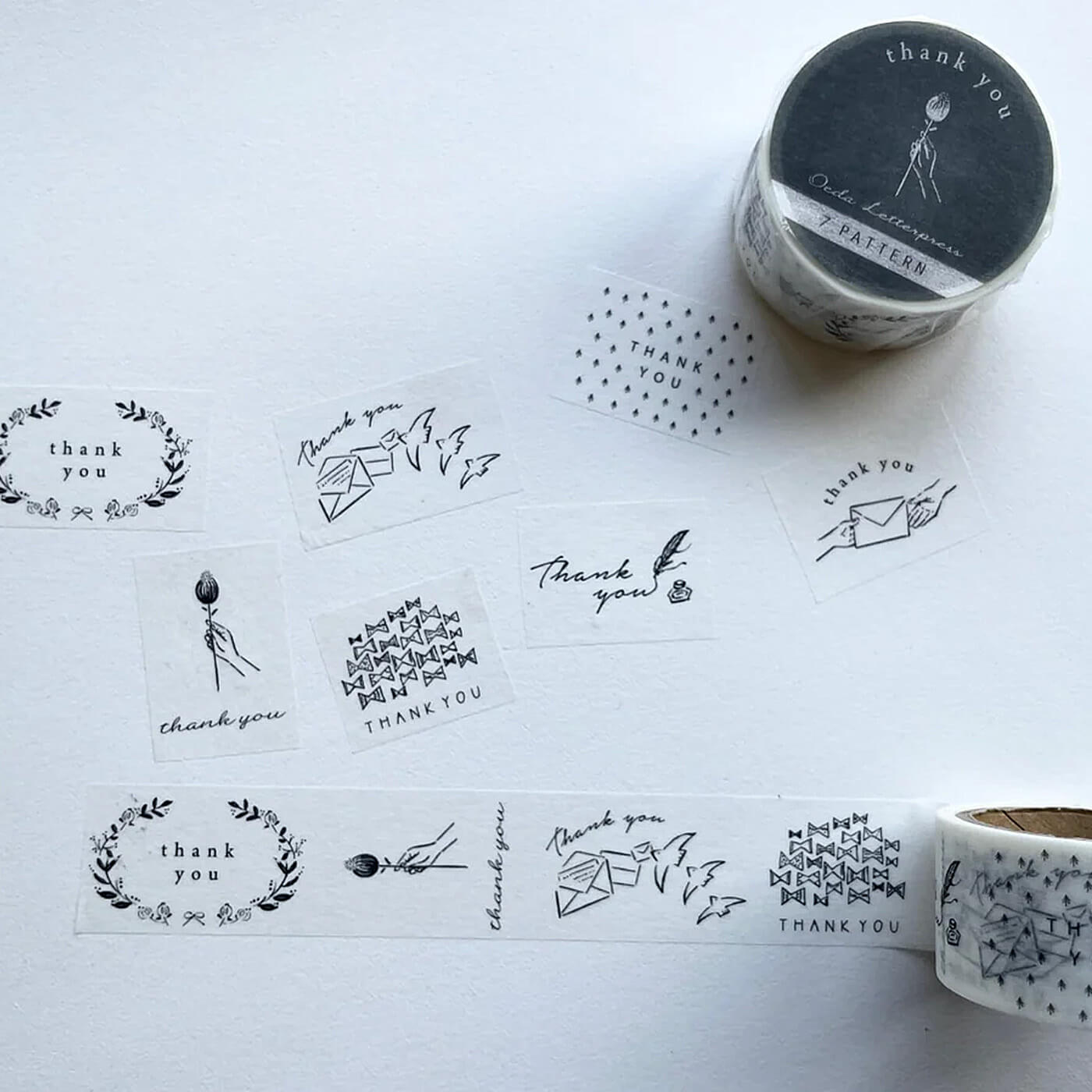 [Set of 3] Masking Tape - Thank You, Handwritten & Frame