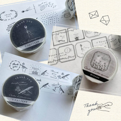 [Set of 3] Masking Tape - Thank You, Handwritten & Frame