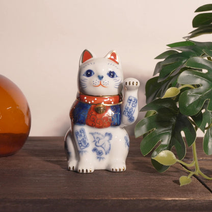 Sometsuke Nishiki Lucky & Fortune Maneki Neko (Left paw raised)