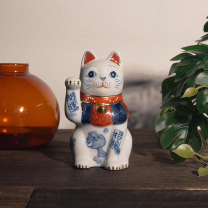 Sometsuke Nishiki Lucky & Fortune Maneki Neko (Right paw raised)