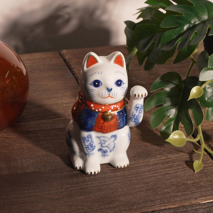 Sometsuke Nishiki Lucky & Fortune Maneki Neko (Left paw raised)