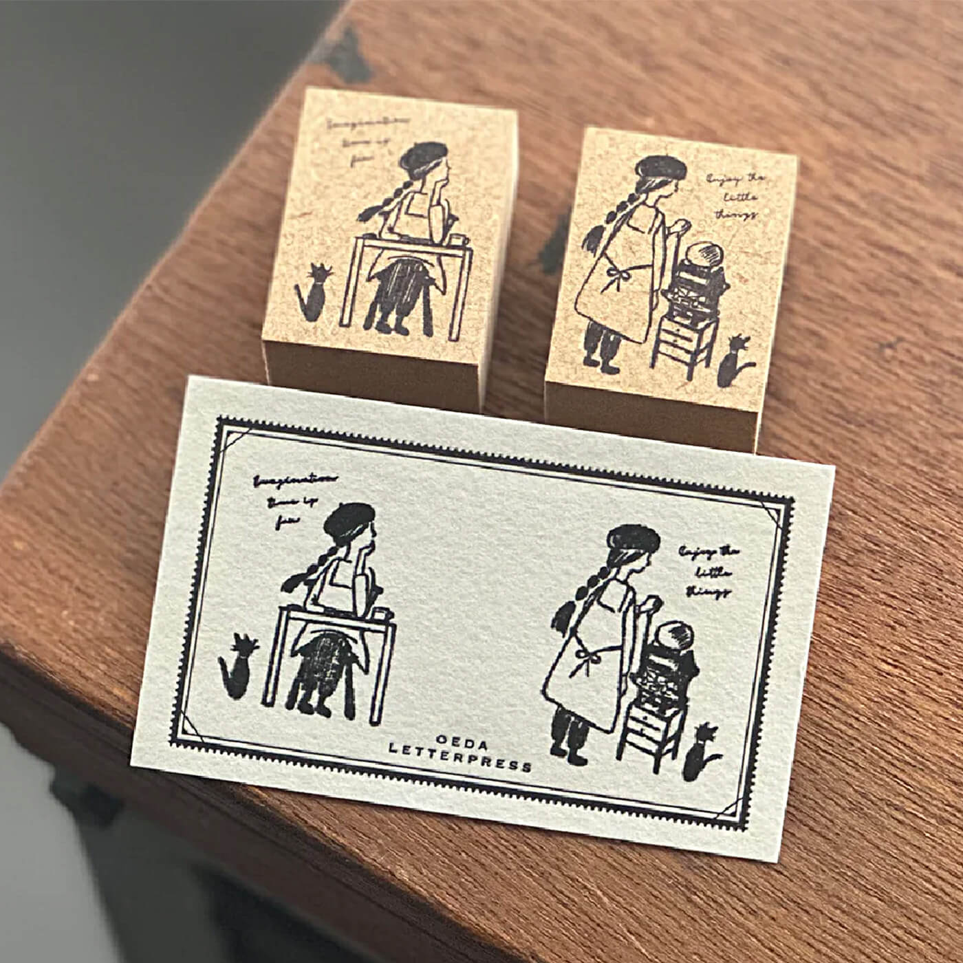 Letterpress Stamp - "Fantasy Time Girl" by Tekin