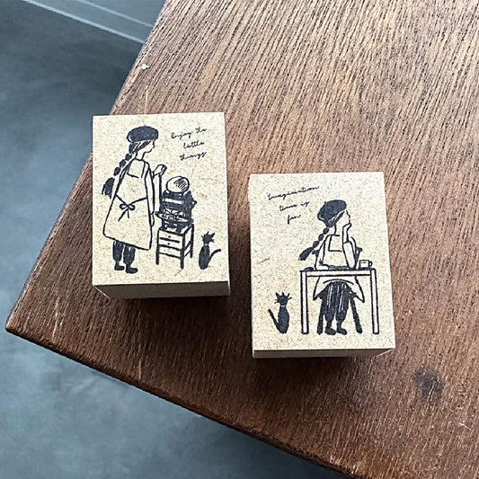 Letterpress Stamp - "Fantasy Time Girl" by Tekin