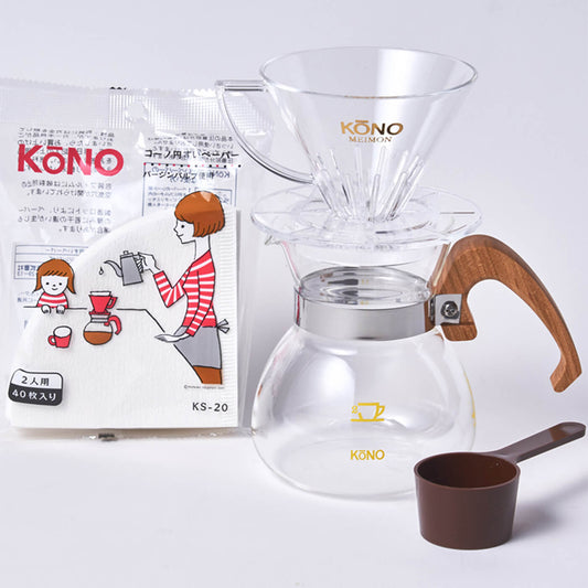 [2-Cup] Pour-Over Coffee Dripper Set-Wood Handle