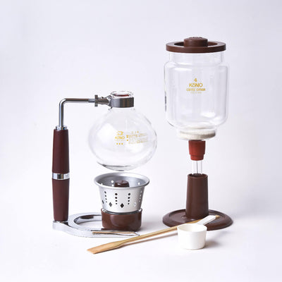 [4-Cup] Siphon Coffee Brewing Set-Alcohol Lamp & Cloth Filter Included