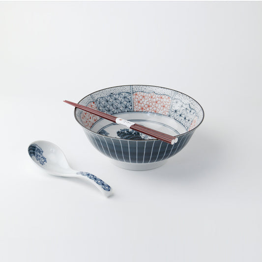 Shonzui Ramen Bowl with Spoon & Chopsticks - Sometsuke Namifuji
