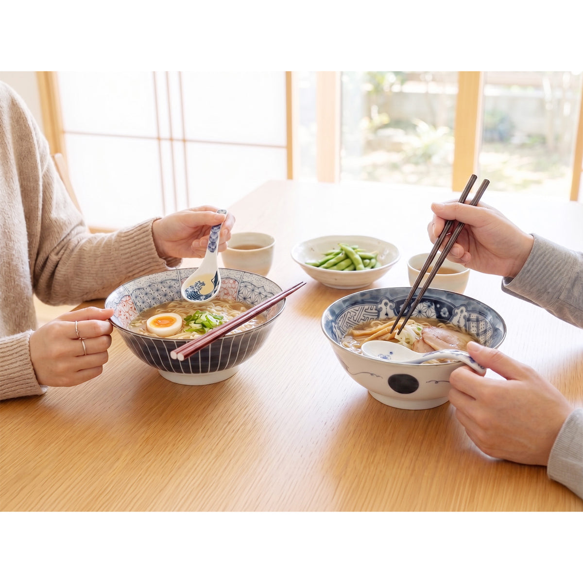 Shonzui Ramen Bowl with Spoon & Chopsticks - Sometsuke Namifuji