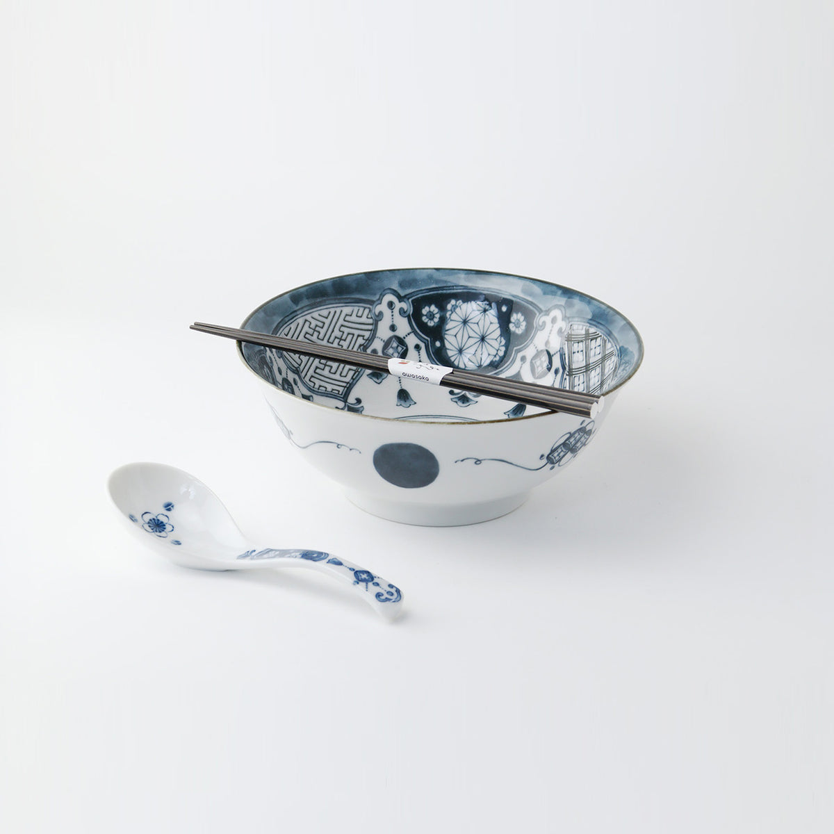 Shonzui Ramen Bowl with Spoon & Chopsticks - Sometsuke Yourakumon