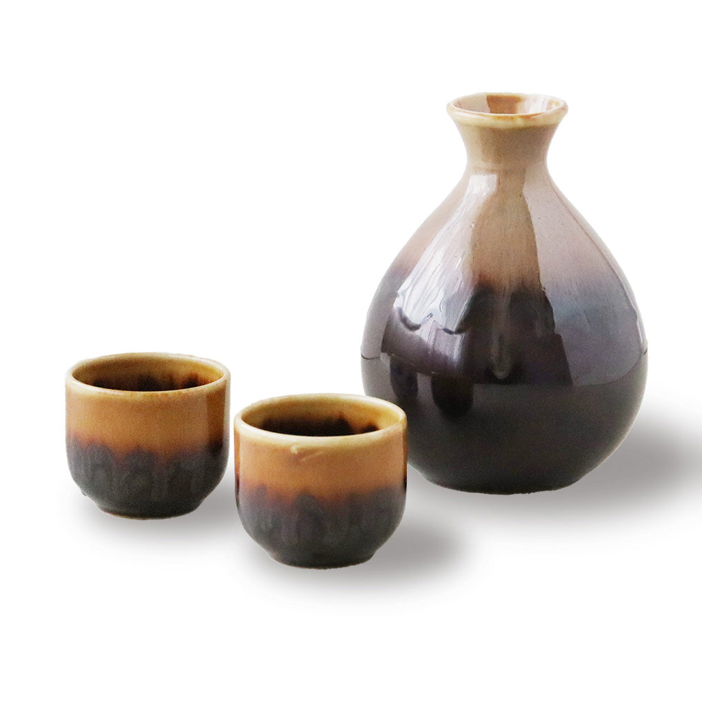 Yellow Glaze Sake Set - 3pcs