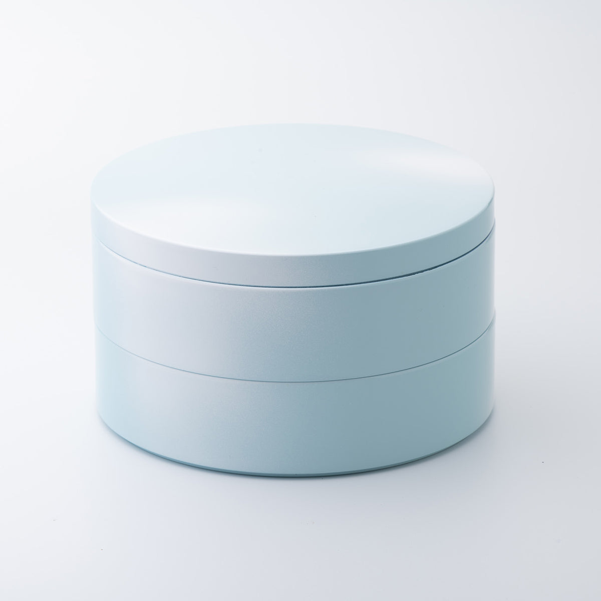 Round Two-Tier Jubako Box - Yukigeshiki ( Snow Scenery )  | 165 mm