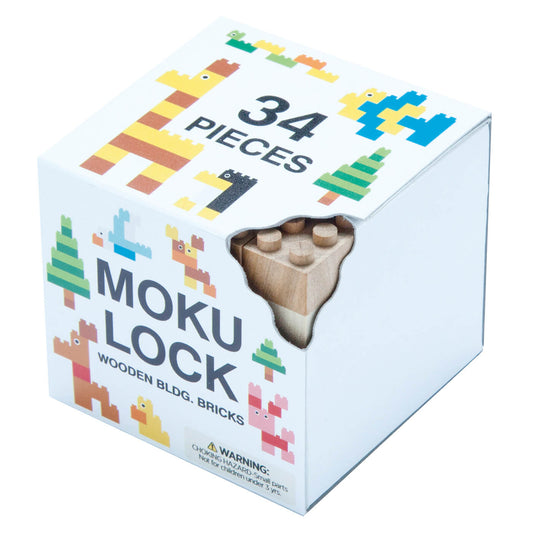 MOKULOCK 34-Piece Set with Googly Eye Stickers - wooden bricks