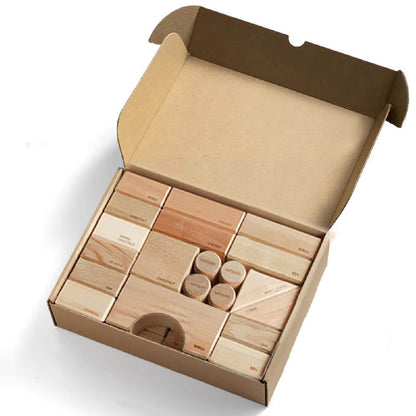 Japanese Hardwood Building Blocks [12-Wood Forest Blend]